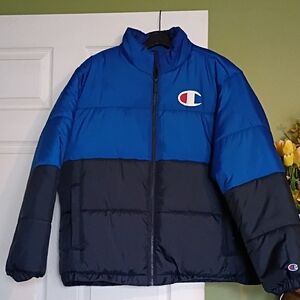 Champion Men's Two-Tone Blue and Black Jacket XL